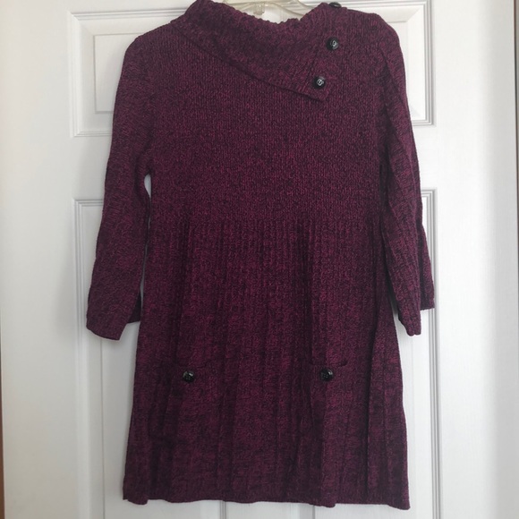 Style & Co purple and black tweed sweater with pockets size L - Picture 2 of 5